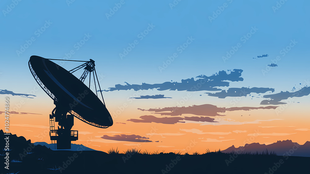 Vector illustration of a satellite dish Vector illustration of a satellite dish