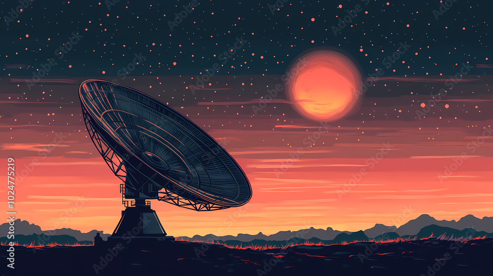 Vector illustration of a satellite dish Vector illustration of a satellite dish