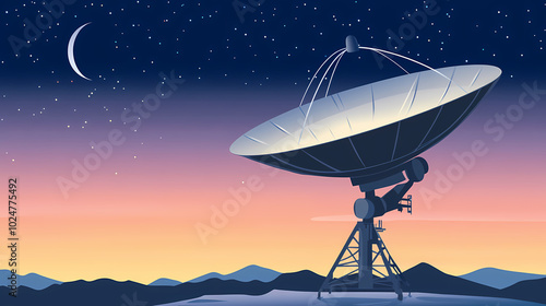 Vector illustration of a satellite dish