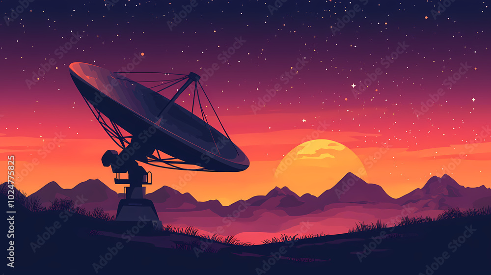 Vector illustration of a satellite dish Vector illustration of a satellite dish