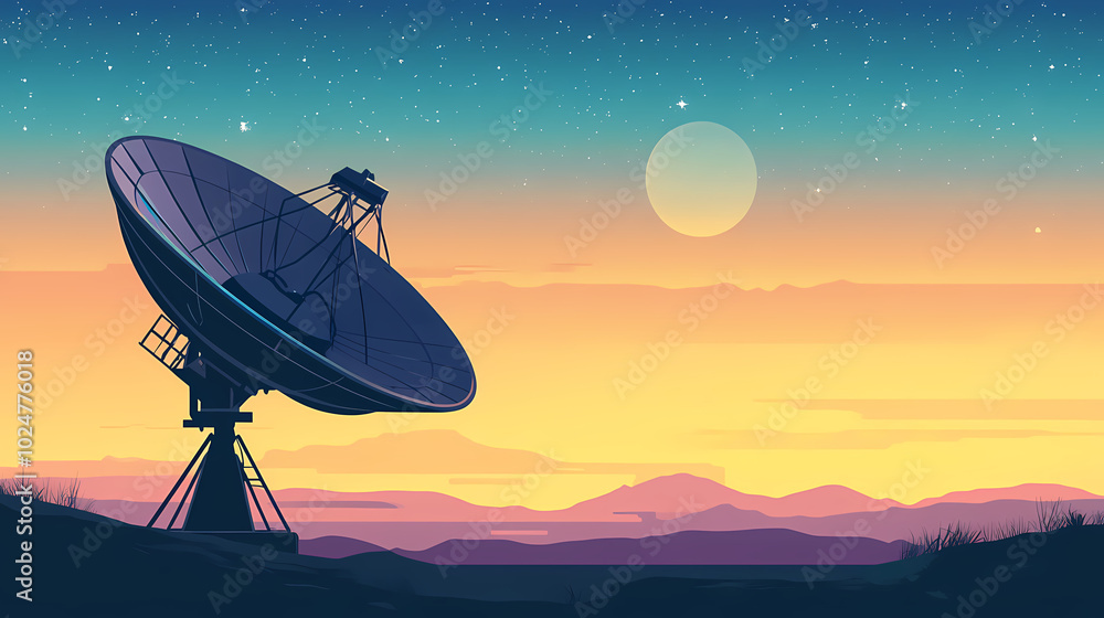 Vector illustration of a satellite dish Vector illustration of a satellite dish