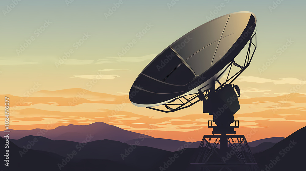Vector illustration of a satellite dish Vector illustration of a satellite dish