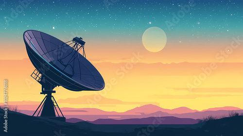 Vector illustration of a satellite dish