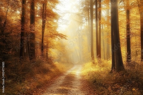 A nature magazine cover with a bright forest with a white background, warm colors and imagination, the forest is beautiful and soft, adding artistic and happy atmosphere. 