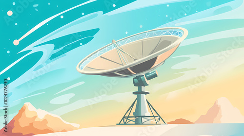 Vector illustration of a satellite dish