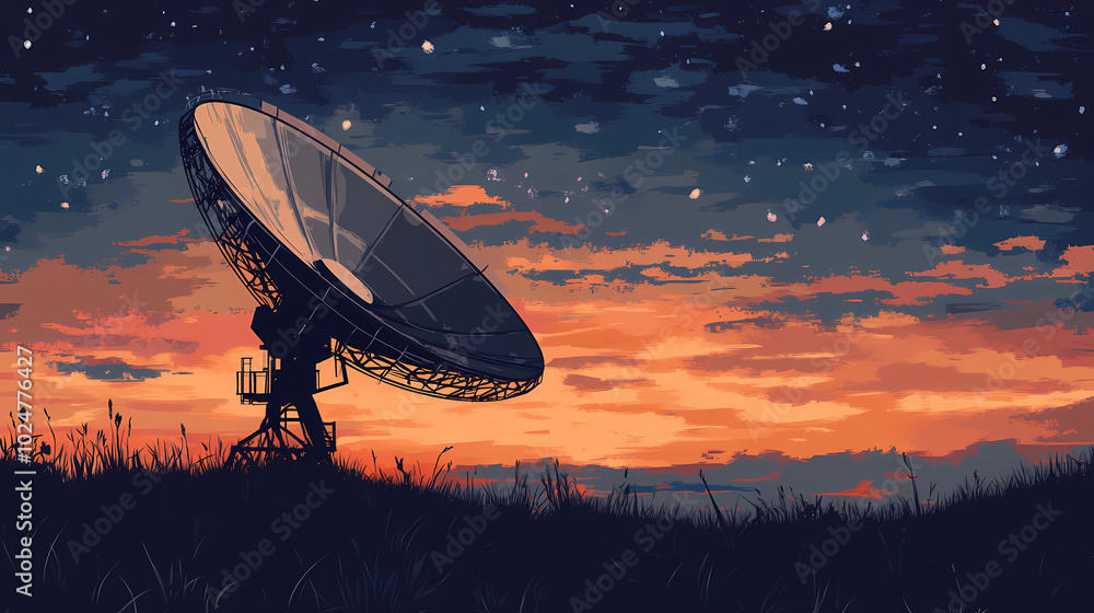 Vector illustration of a satellite dish Vector illustration of a satellite dish