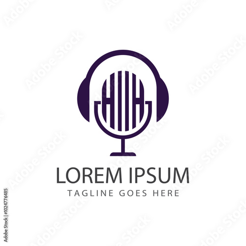 podcast logo vector symbol