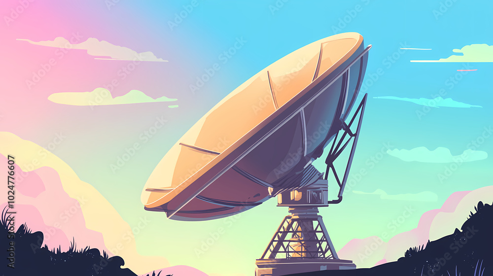 Obraz premium Vector illustration of a satellite dish