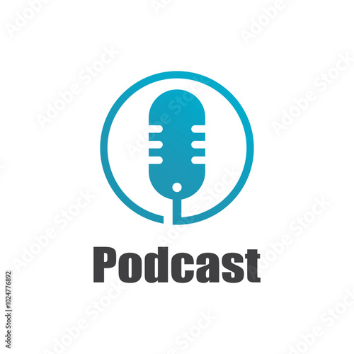 podcast logo vector symbol