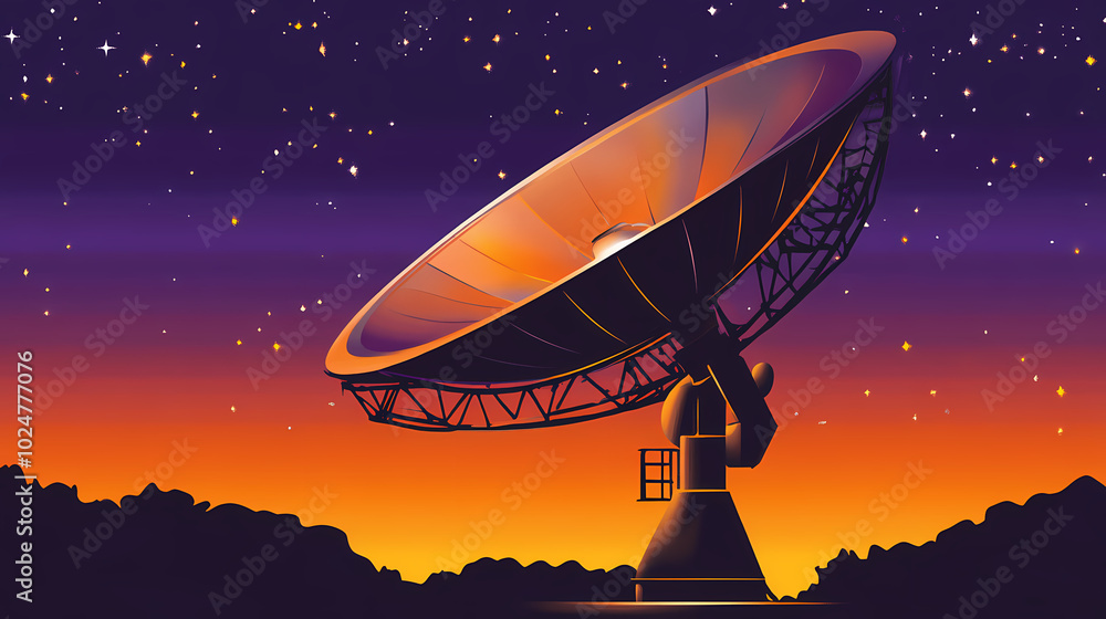 Vector illustration of a satellite dish Vector illustration of a satellite dish