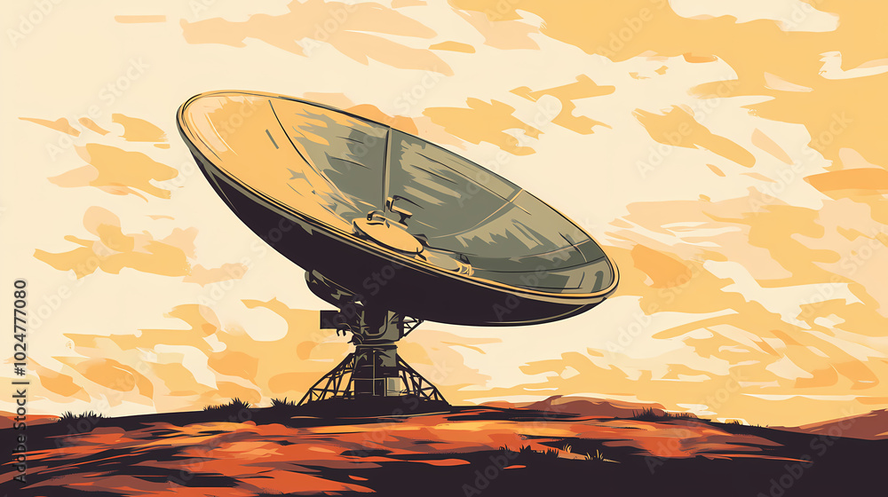 Obraz premium Vector illustration of a satellite dish
