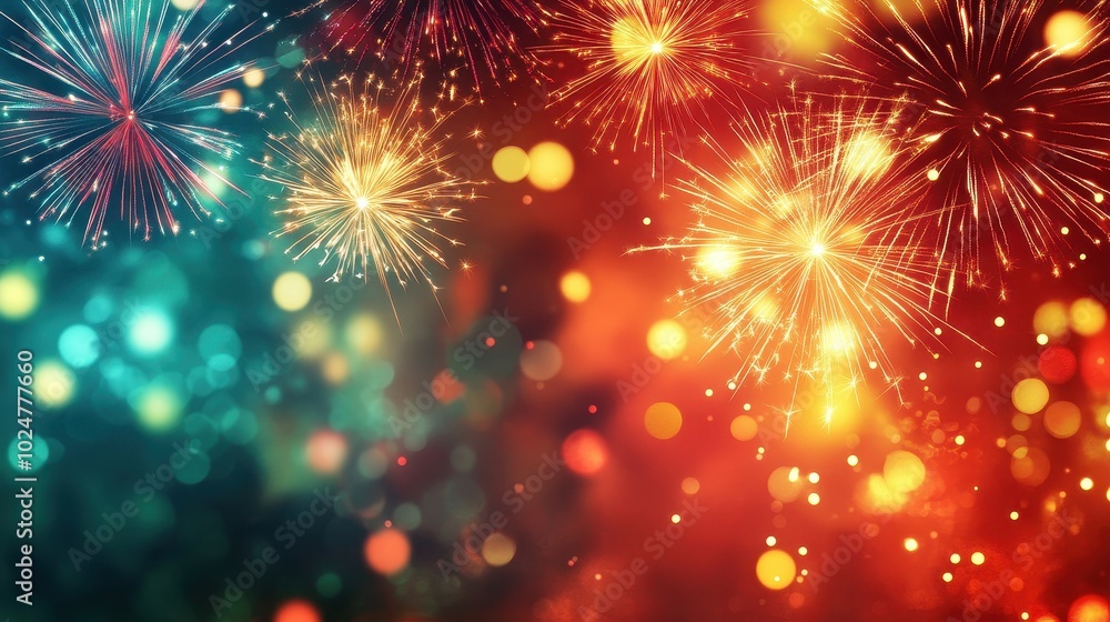 Vibrant Fireworks Display in the Night Sky Vibrant Fireworks Display in the Night Sky