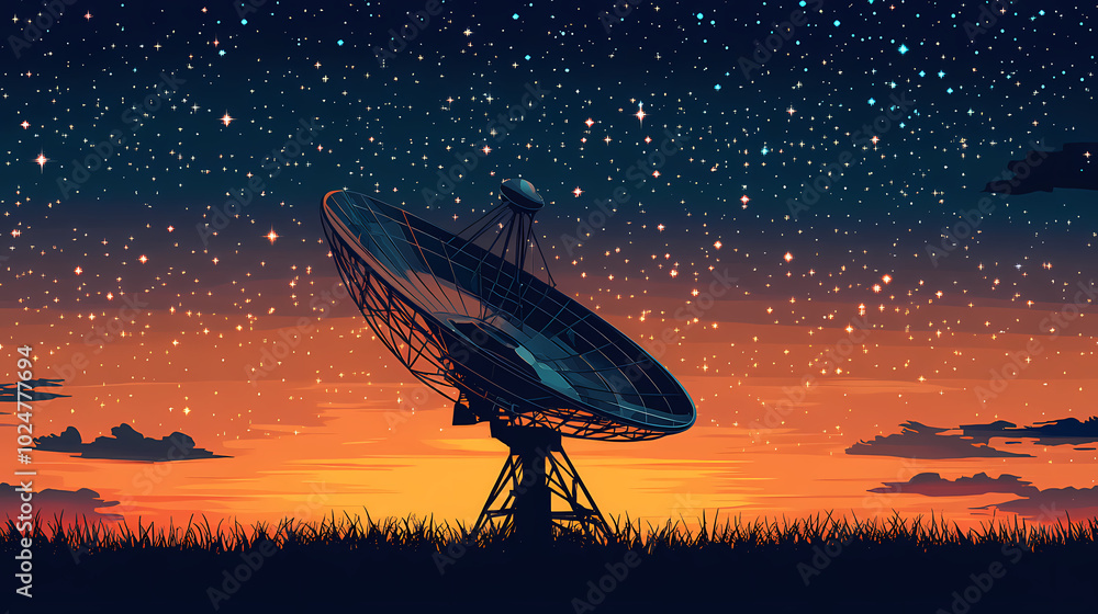 Vector illustration of a satellite dish Vector illustration of a satellite dish