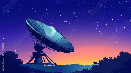 Vector illustration of a satellite dish