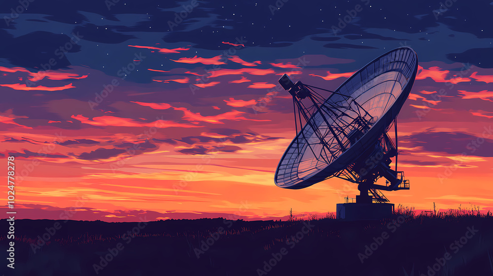 Vector illustration of a satellite dish Vector illustration of a satellite dish
