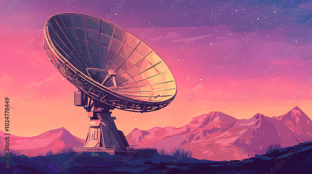 Vector illustration of a satellite dish Vector illustration of a satellite dish