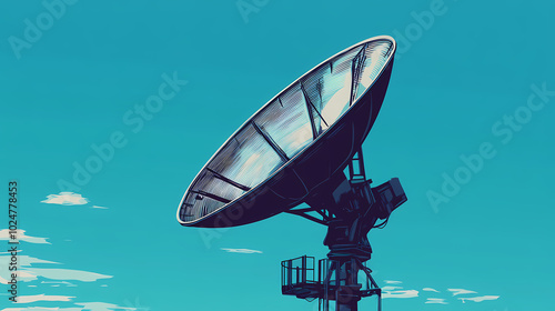 Fototapeta Naklejka Na Ścianę i Meble -  Vector illustration of a satellite dish