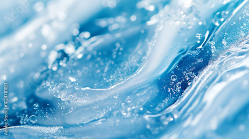 A close-up layer sparkling wavy nail polish abstract fashion cosmetic salon background with blue texture
