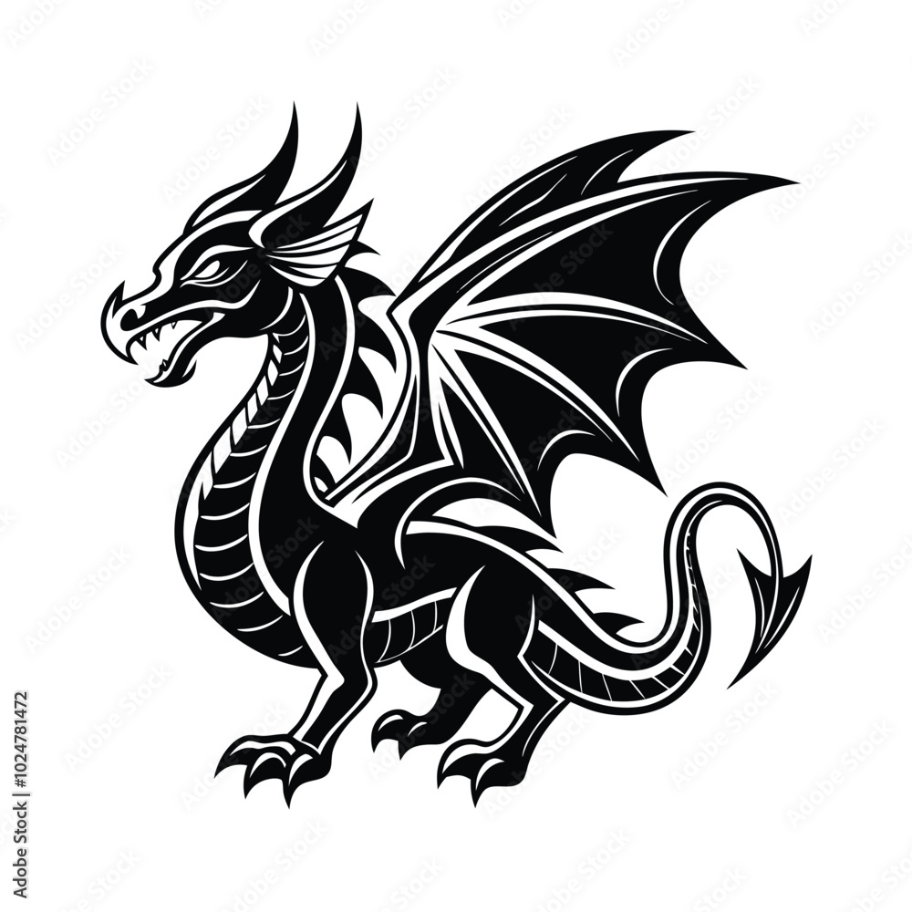 black dragon silhouette for tattoo design black dragon silhouette for tattoo design