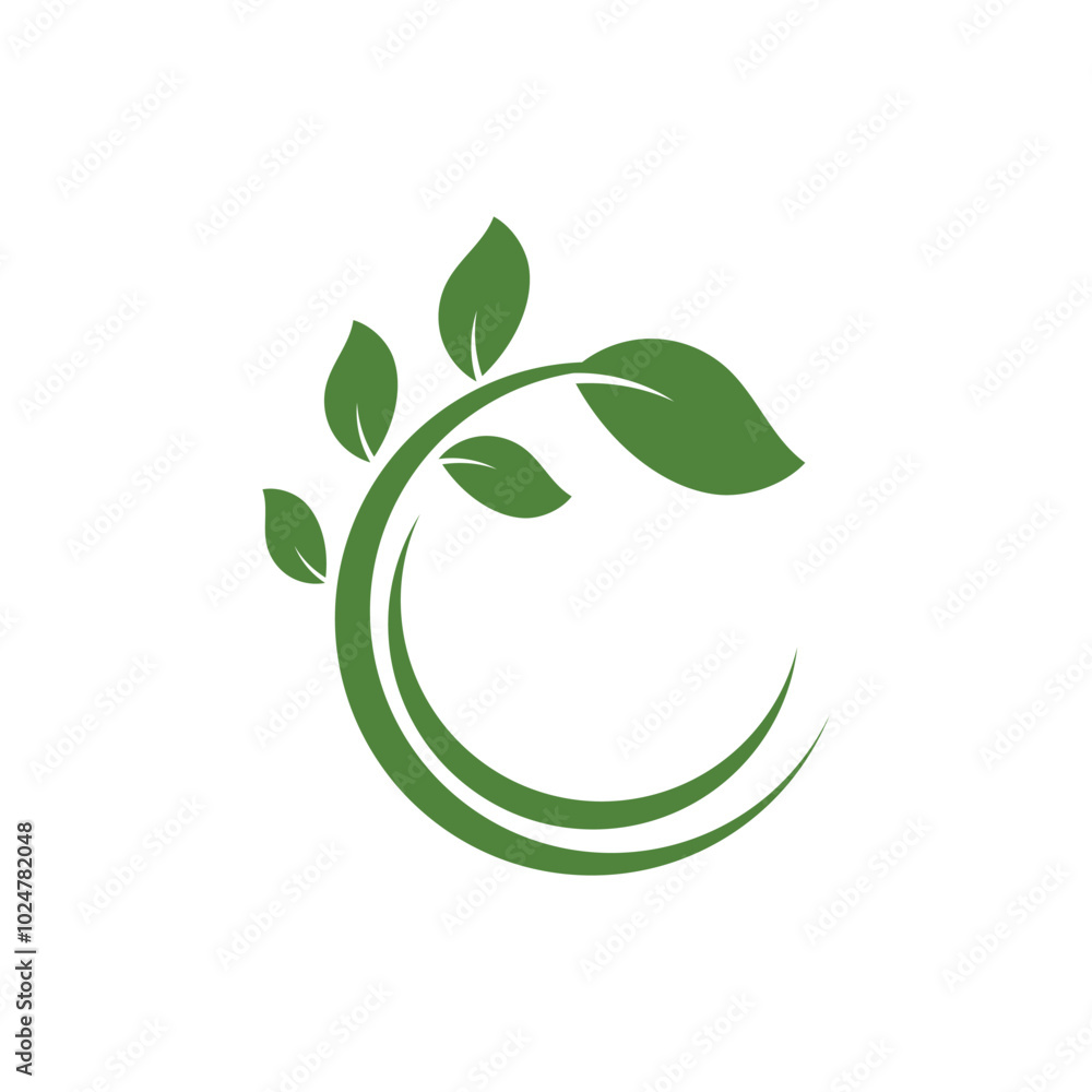 Green leaf logo vector element symbol template Green leaf logo vector element symbol template