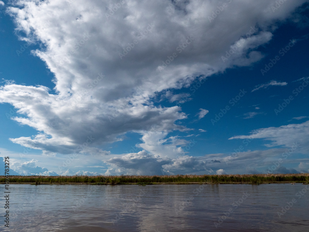 River landscape on a branch of the Amazon near the small town of Jutaí. River landscape on a branch of the Amazon near the small town of Jutaí.