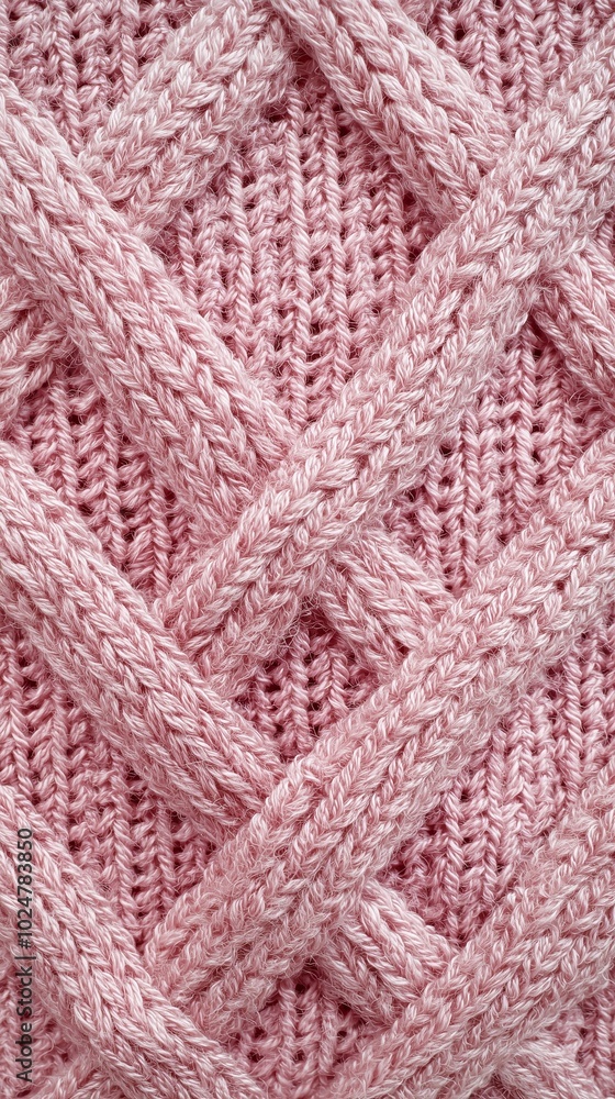 pink wool knitted diamond pattern, close-up pink wool knitted diamond pattern, close-up
