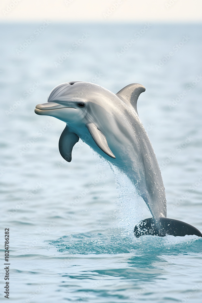 Obraz premium Dolphin Leaping Out of the Water - A Stunning Wildlife Photo