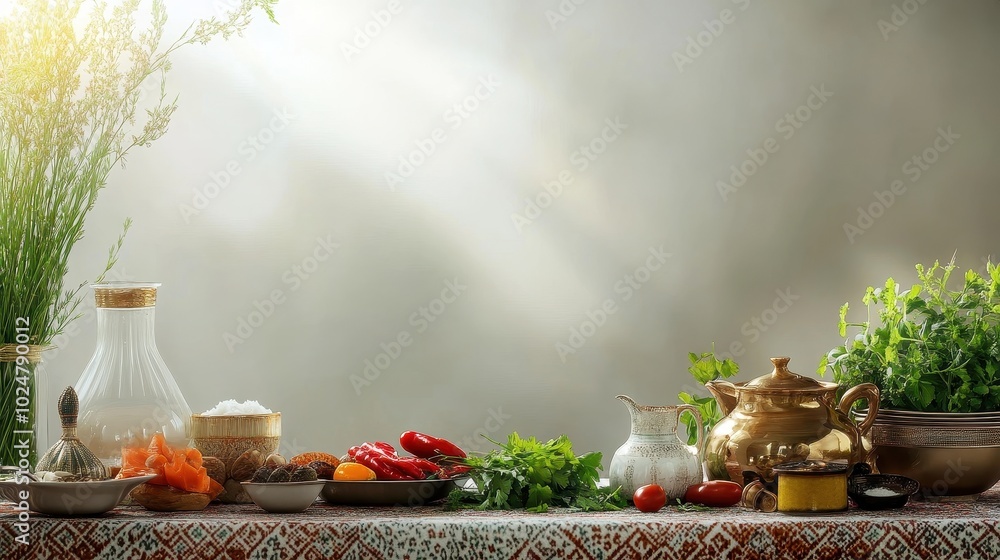 Vibrant Culinary Composition with Herbs and Spices Vibrant Culinary Composition with Herbs and Spices