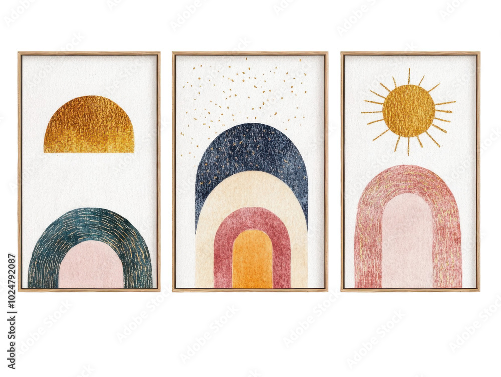 Abstract wall art collection with minimalist geometric and nature-inspired designs for home decor Abstract wall art collection with minimalist geometric and nature-inspired designs for home decor
