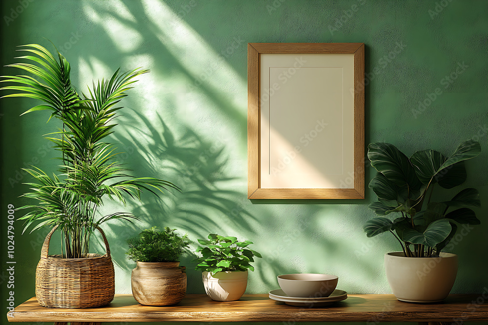 Blank frame home on plant shelf decor ideas Blank frame home on plant shelf decor ideas