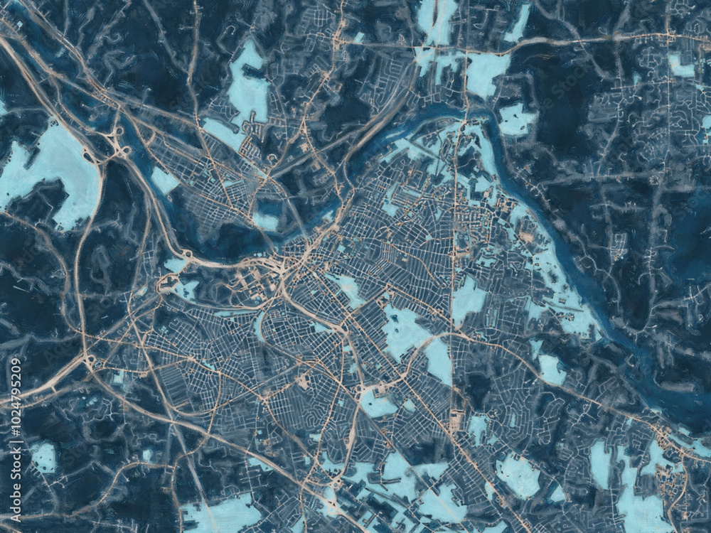 Painterly Style City Map of Schenectady New York, USA in a Blue Color Scheme. Painterly Style City Map of Schenectady New York, USA in a Blue Color Scheme.