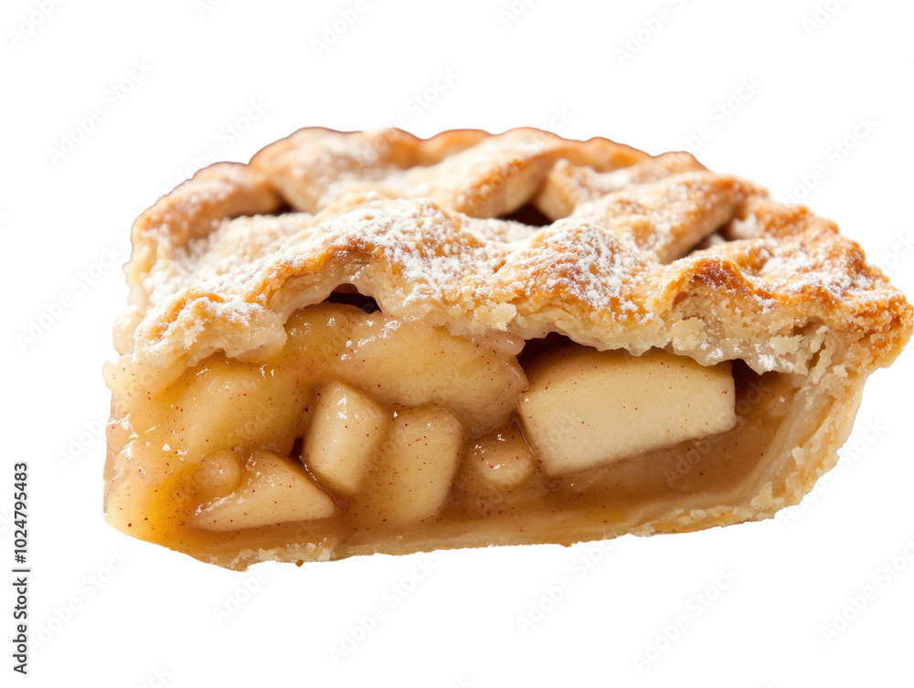 Classic apple pie slice with lattice crust on white plate - perfect for autumn and holiday baking themes Classic apple pie slice with lattice crust on white plate - perfect for autumn and holiday baking themes