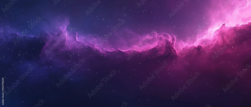 A swirling cloud of pink gas in a dark blue night sky with a sprinkling of white stars. A swirling cloud of pink gas in a dark blue night sky with a sprinkling of white stars.