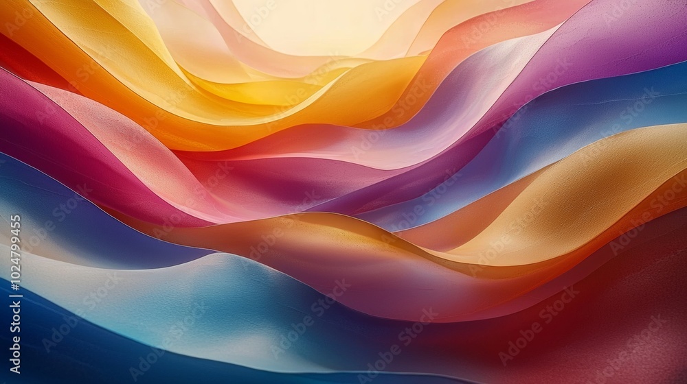 Colorful abstract background with soft waves, creating a sense of elegance and fluidity. Perfect for projects related to art, design, and technology Colorful abstract background with soft waves, creating a sense of elegance and fluidity. Perfect for projects related to art, design, and technology