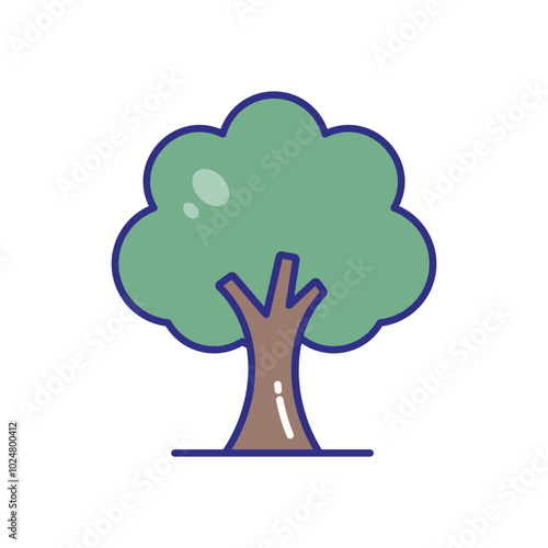 Oak Tree vector icons stock illustration