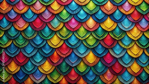 Abstract Graphic Scales Hand-Drawn Seamless Pattern for Unique Backgrounds and Textiles