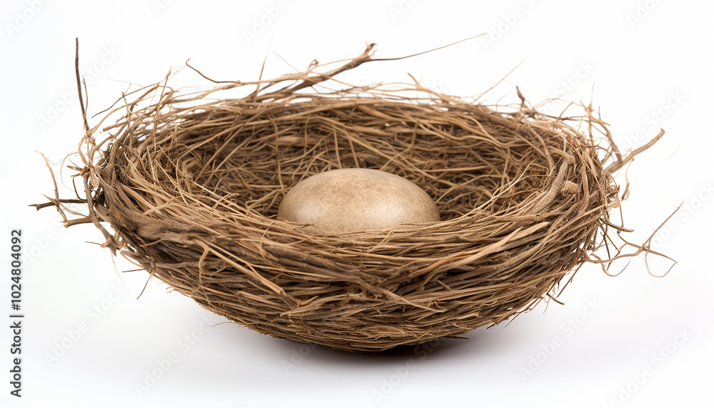 A bird nest elevation front view isolated A bird nest elevation front view isolated