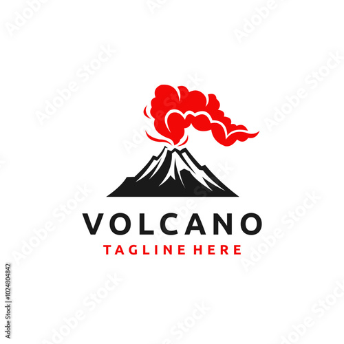 Volcano logo, maountain Volcano logo design