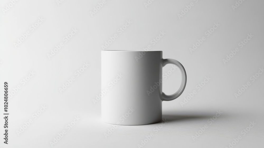 Fototapeta premium Minimalistic White Mug Mockup - Side View