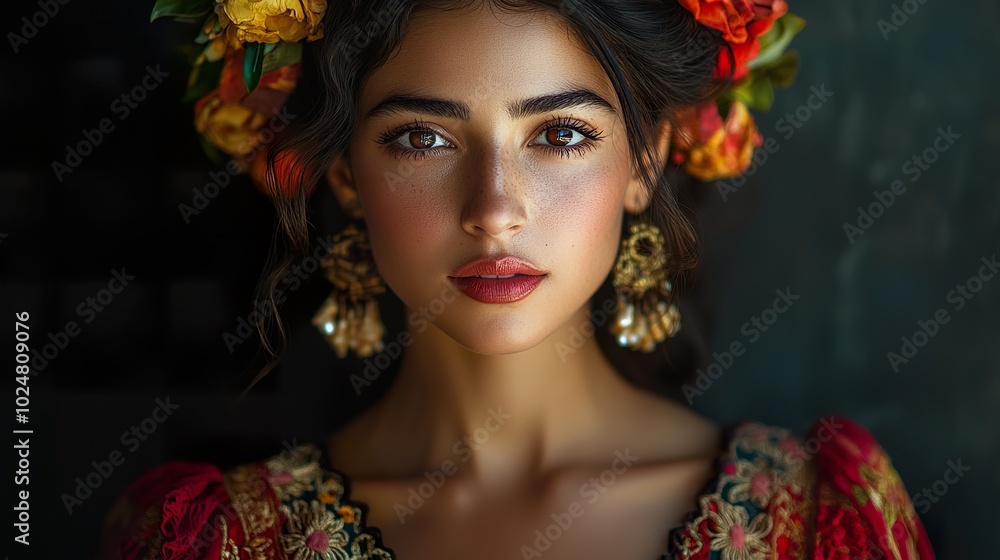 Portrait of an Argentinian Woman in Traditional Attire Portrait of an Argentinian Woman in Traditional Attire