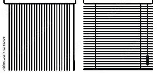 Open blinds for window shutters. Horizontal, vertical, jalousie roller concept. window curtain shutter roll. House, blinds open for windows. Open and closed window. Sun, jalousie shade for home.