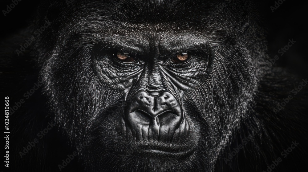 Portrait of a Male Gorilla in Dramatic Light Portrait of a Male Gorilla in Dramatic Light