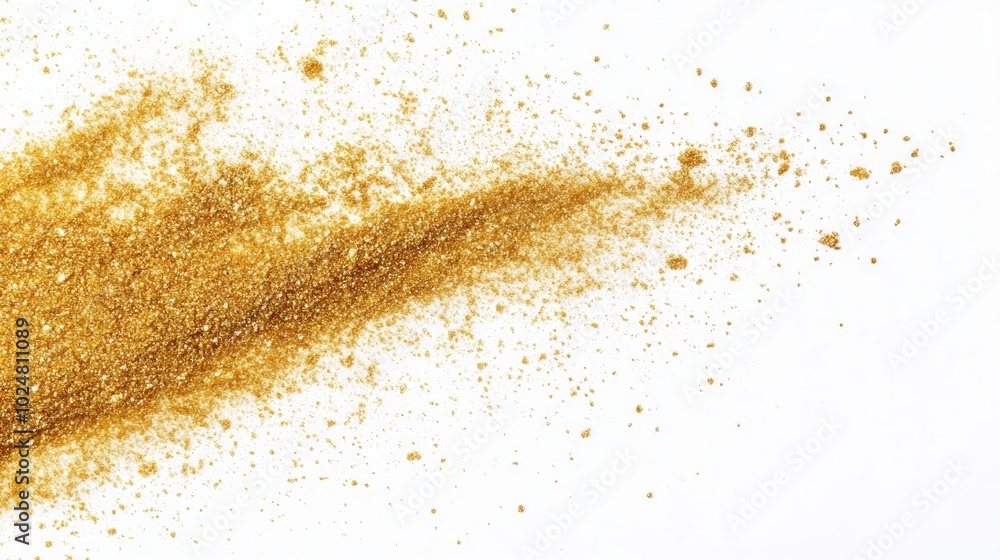 A burst of golden sand against a white background, creating a dynamic and textured effect. A burst of golden sand against a white background, creating a dynamic and textured effect.