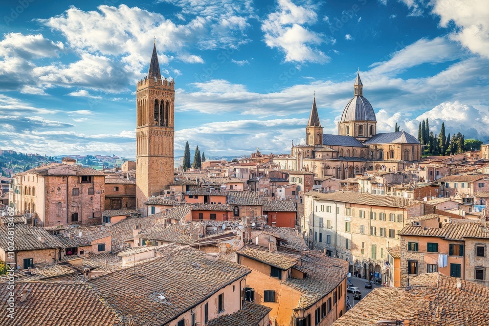 Siena Skyline: An Iconic View of the Duomo in the City of Italy Siena Skyline: An Iconic View of the Duomo in the City of Italy