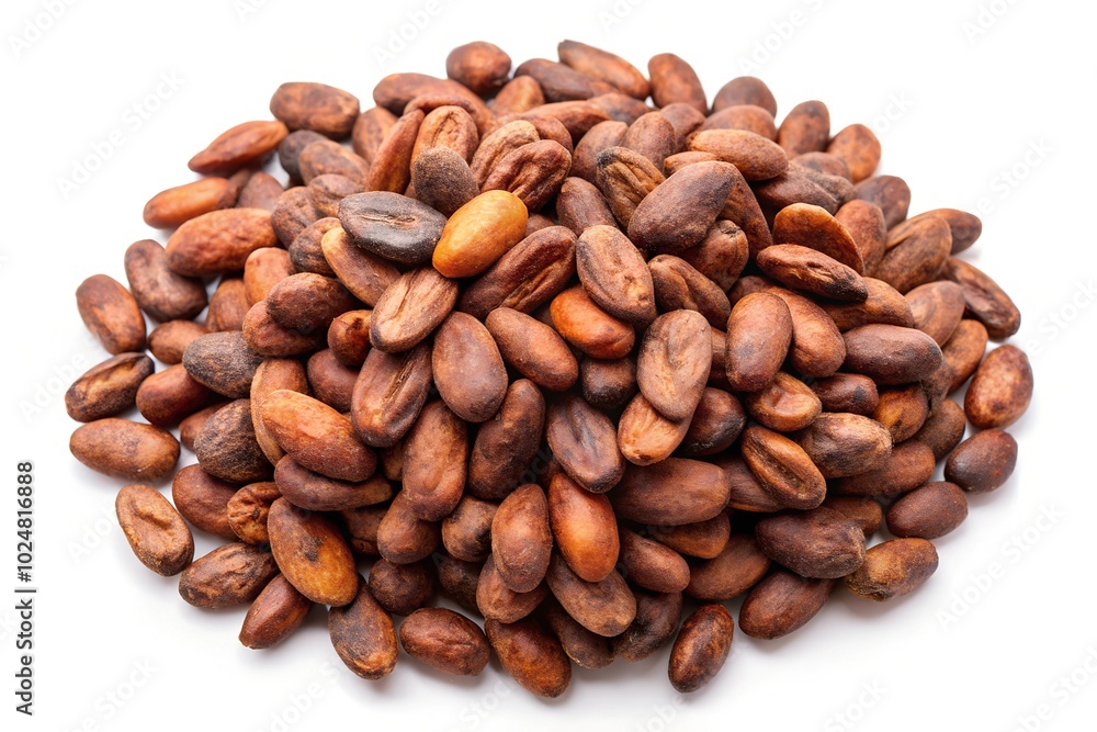 cocoa beans on white background cocoa beans on white background