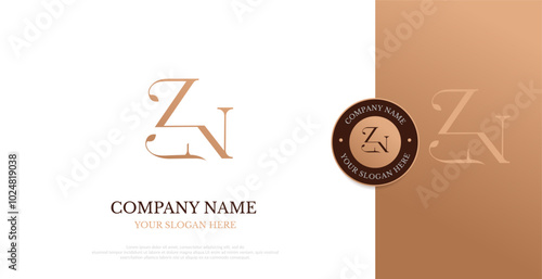 Initial ZN Logo Design Vector 