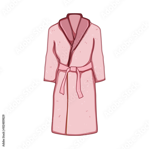 warm bathrobe cartoon. absorbent waffle, terry silk, fleece hooded warm bathrobe sign. isolated symbol vector illustration