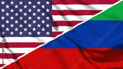 Wallpaper Mural United waving flag animation of the United States and Dagestan Torontodigital.ca