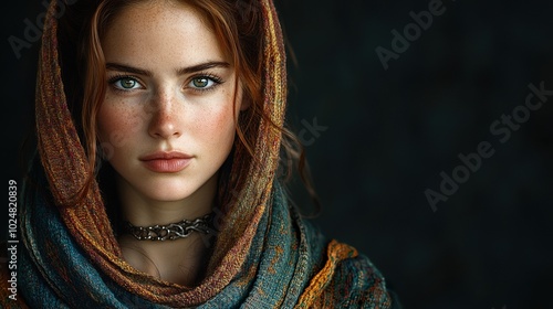 Irish Woman in Traditional Attire