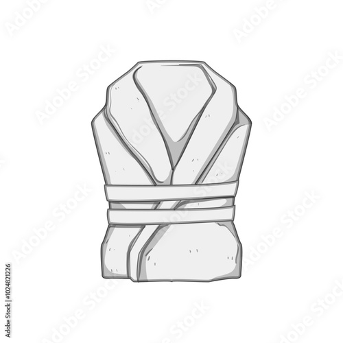 waffle bathrobe cartoon. terry silk, fleece hooded, unisex lightweight waffle bathrobe sign. isolated symbol vector illustration